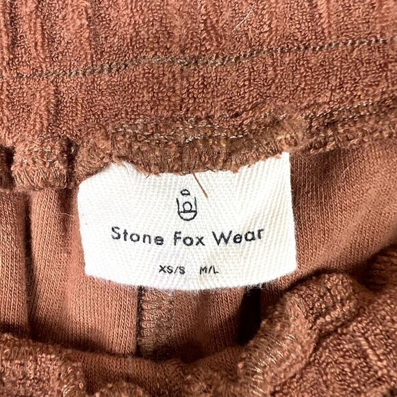 Stone Fox Swim Jaya Sweatpants Terry Cloth Pull On Jogger Pants XS SMALL Brown - Picture 3 of 6